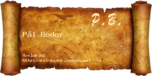 Pál Bodor névjegykártya